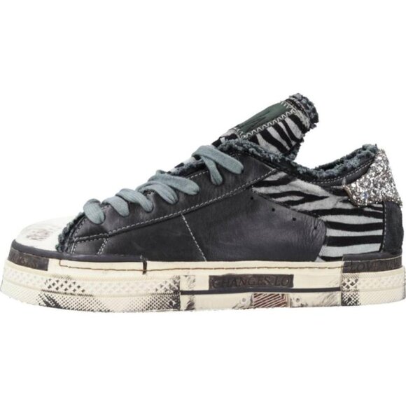 NEW REBECCA WHITE Leather Identity Sneakers in black for women 1125 5t3 - Picture 1 of 5